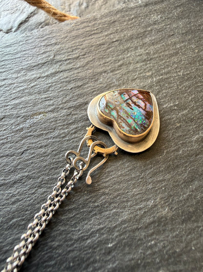 Opal Heart Pendant