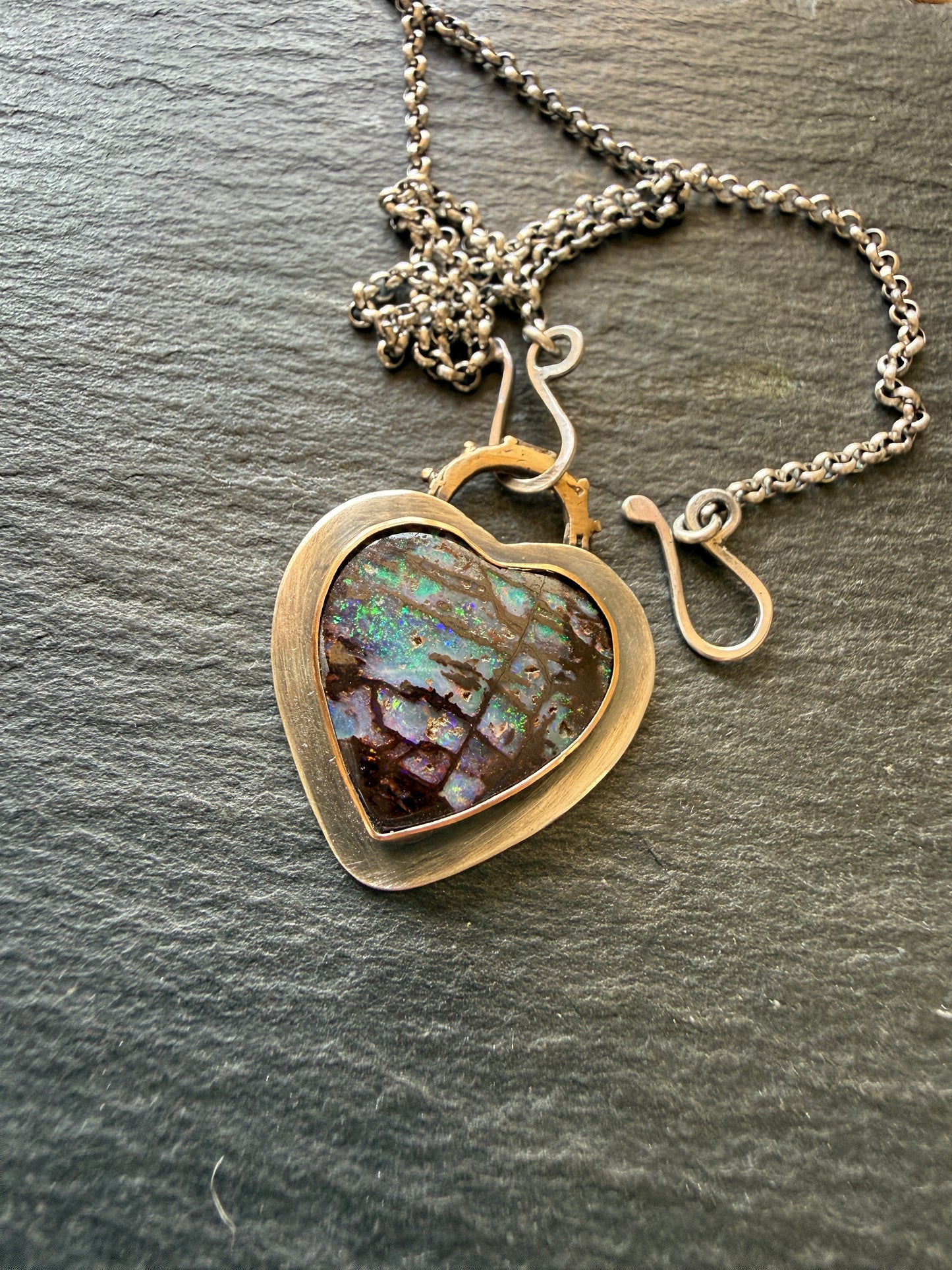 Opal Heart Pendant