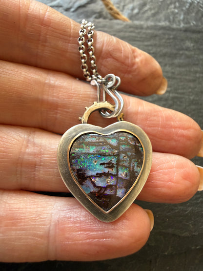 Opal Heart Pendant