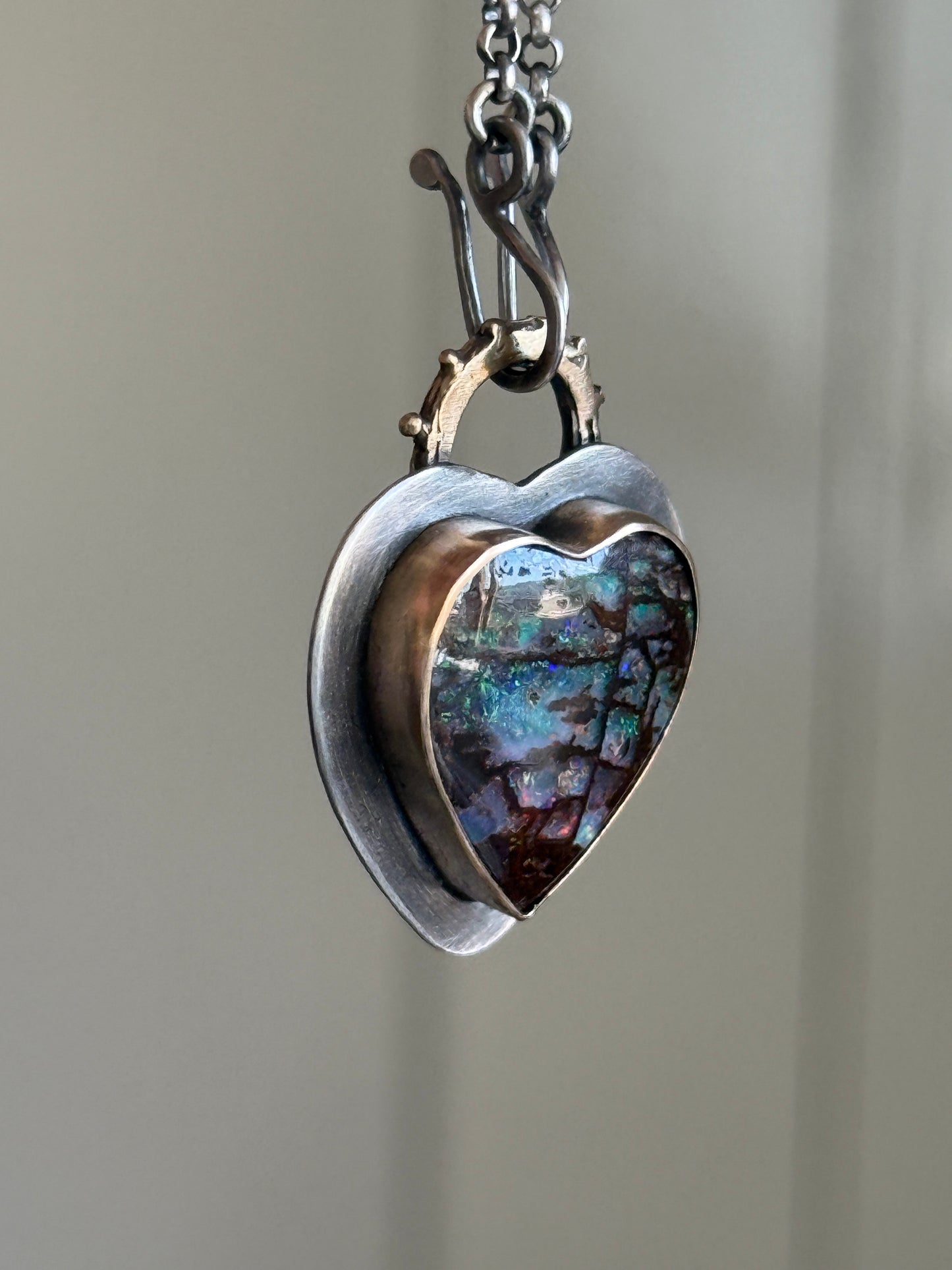 Opal Heart Pendant