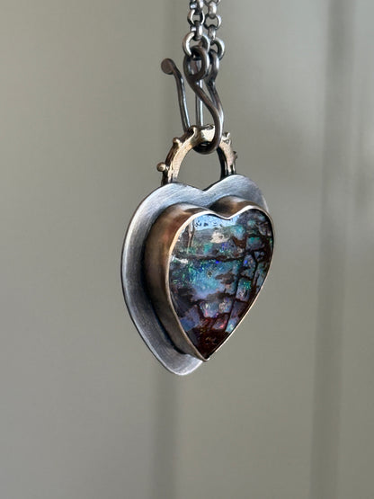Opal Heart Pendant
