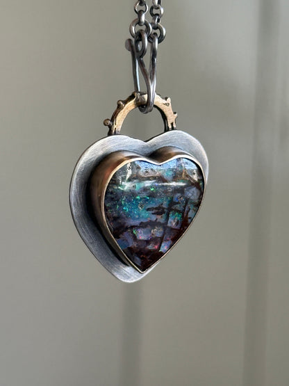Opal Heart Pendant