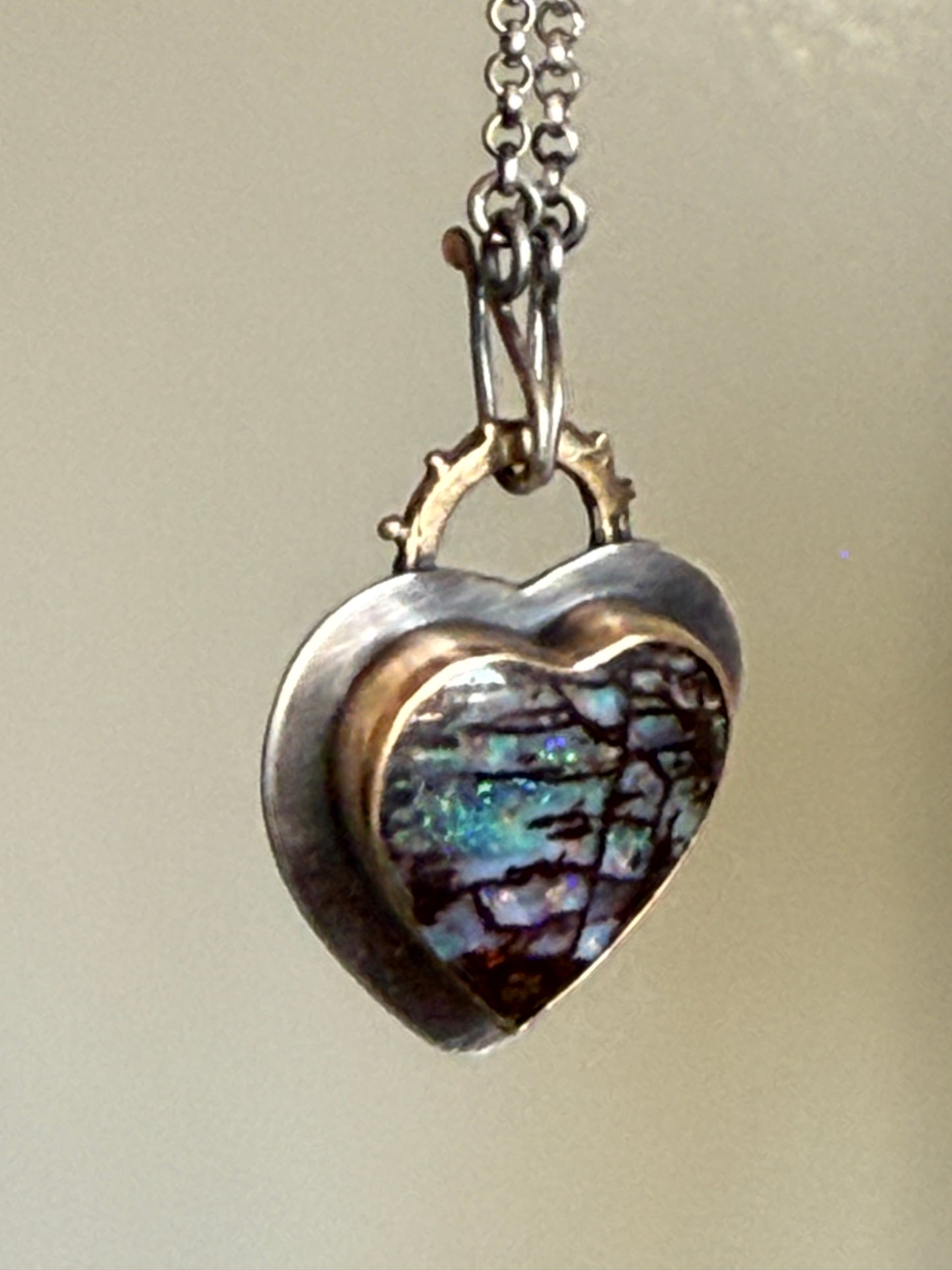 Opal Heart Pendant