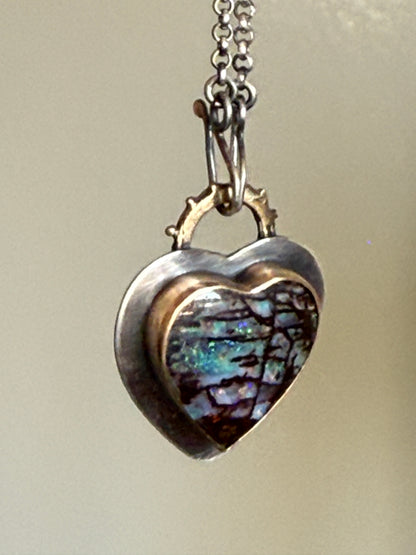 Opal Heart Pendant