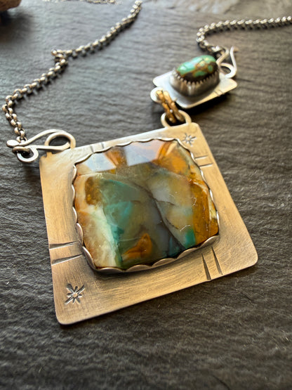 Turquoise and Agate Pendant