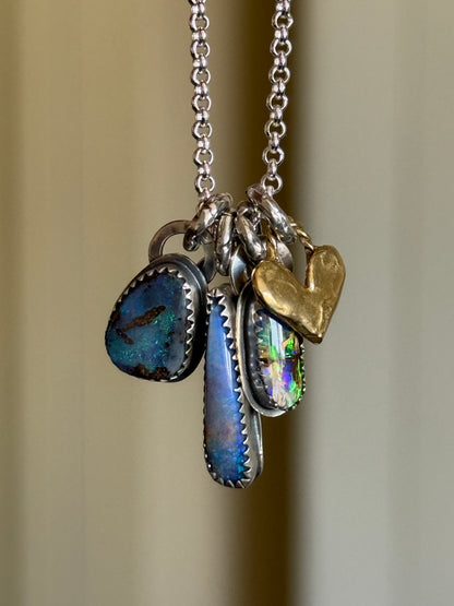 Dainty Multi Charm Opal Necklace