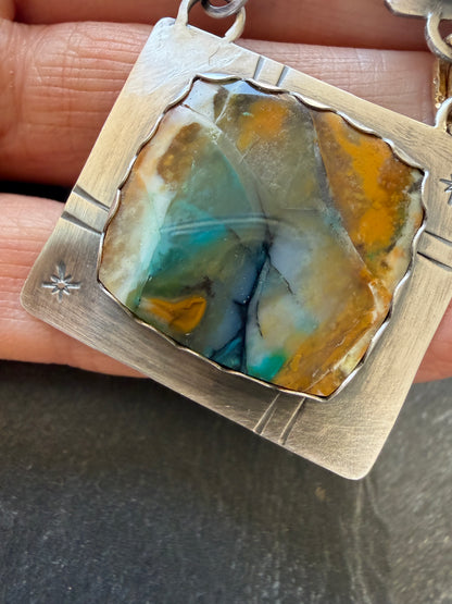 Turquoise and Agate Pendant