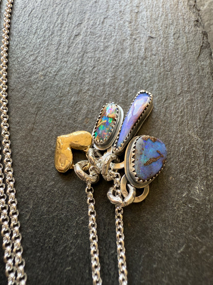 Dainty Multi Charm Opal Necklace