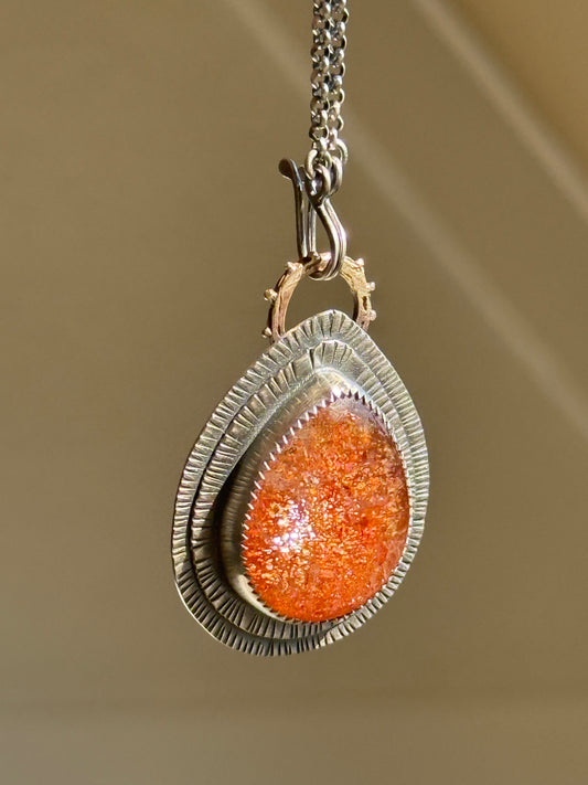 Rainbow Confetti Sunstone Pendant