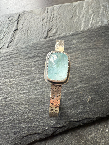 Aquamarine cuff bangle