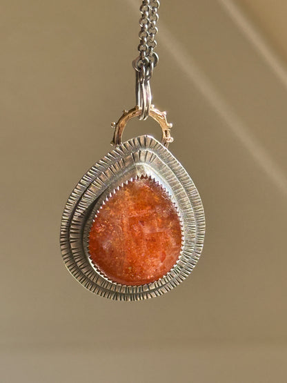 Rainbow Confetti Sunstone Pendant