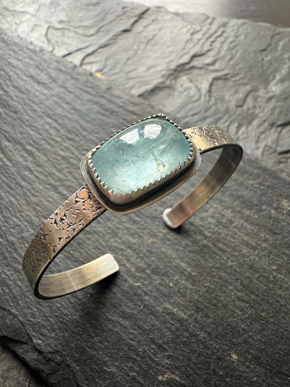 Aquamarine cuff bangle