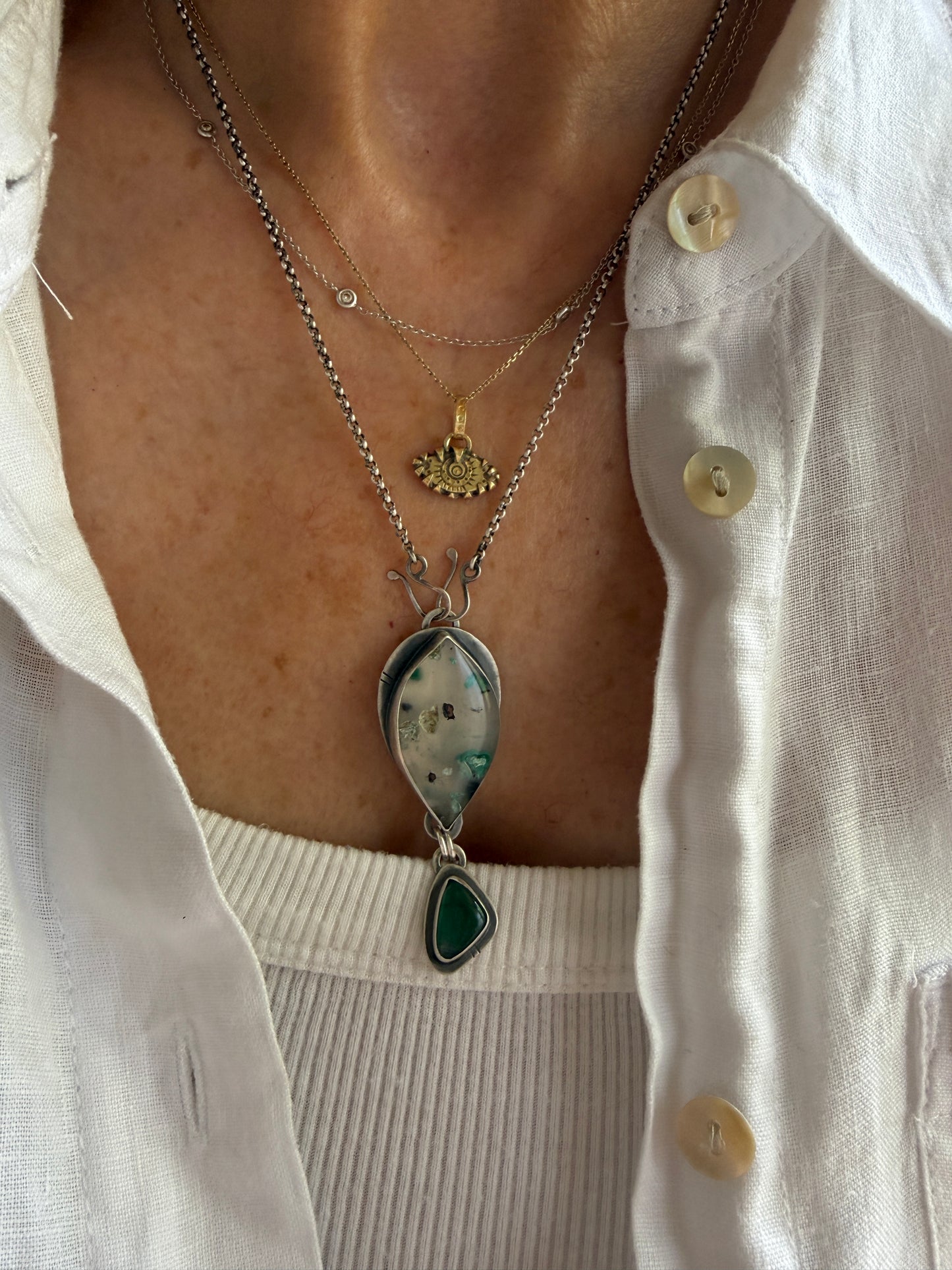 Confetti Chrysocolla and Tourmaline