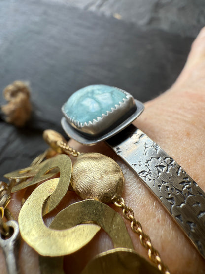 Aquamarine cuff bangle