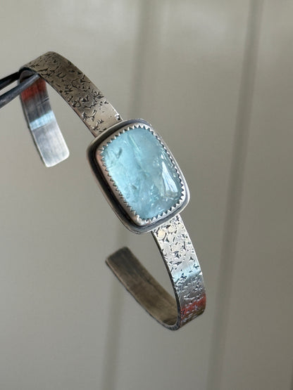 Aquamarine cuff bangle