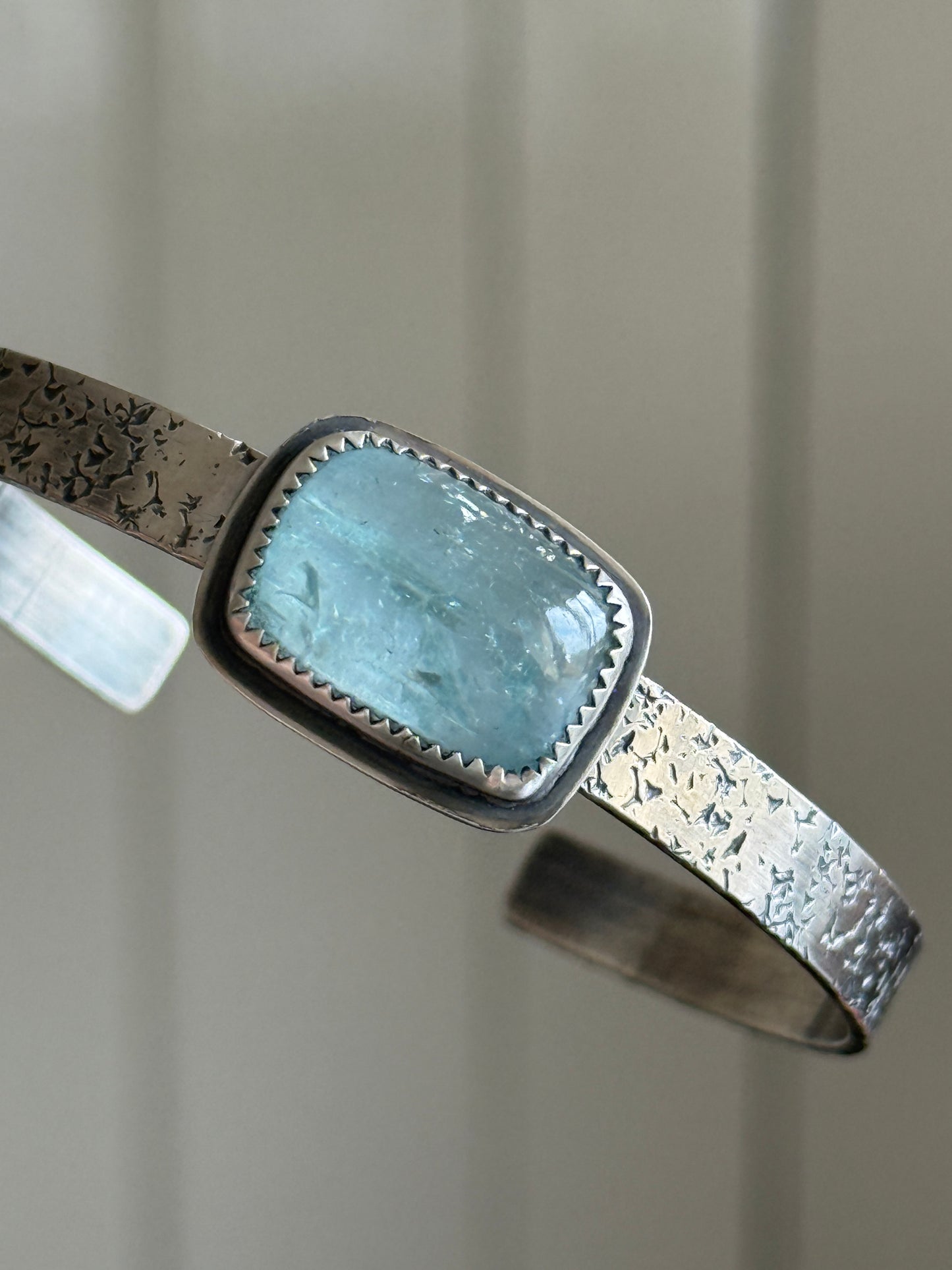 Aquamarine cuff bangle