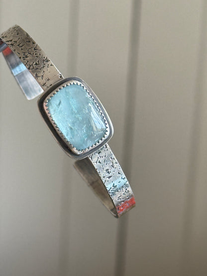 Aquamarine cuff bangle
