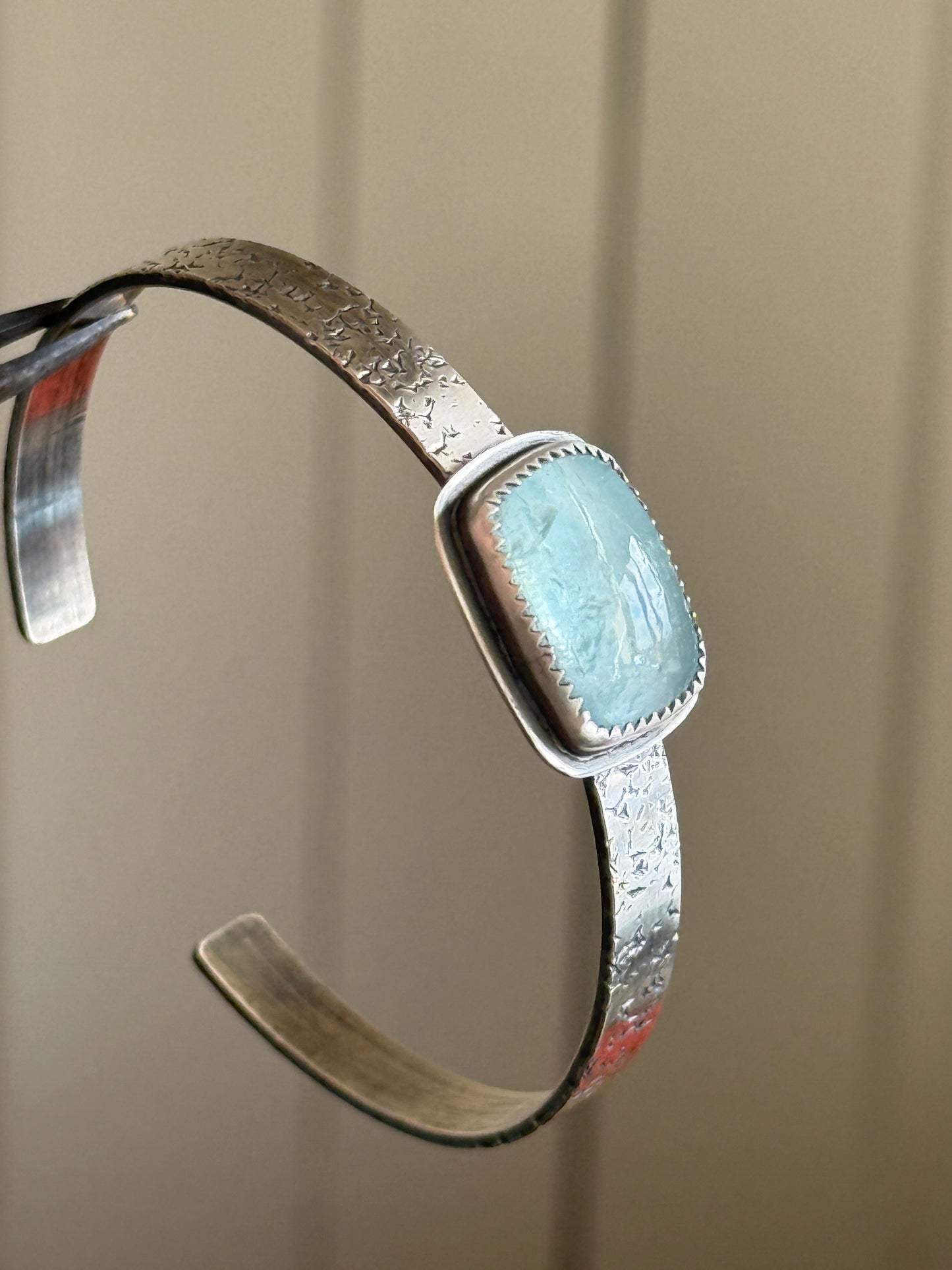 Aquamarine cuff bangle