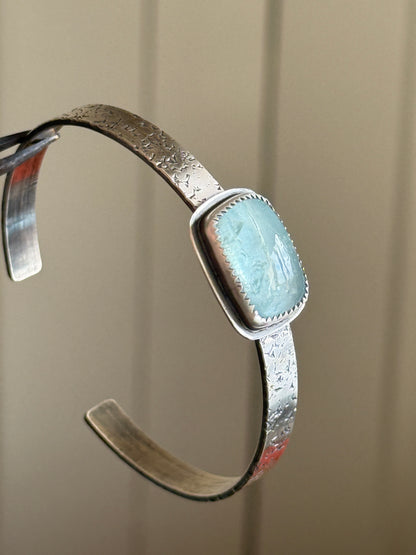Aquamarine cuff bangle