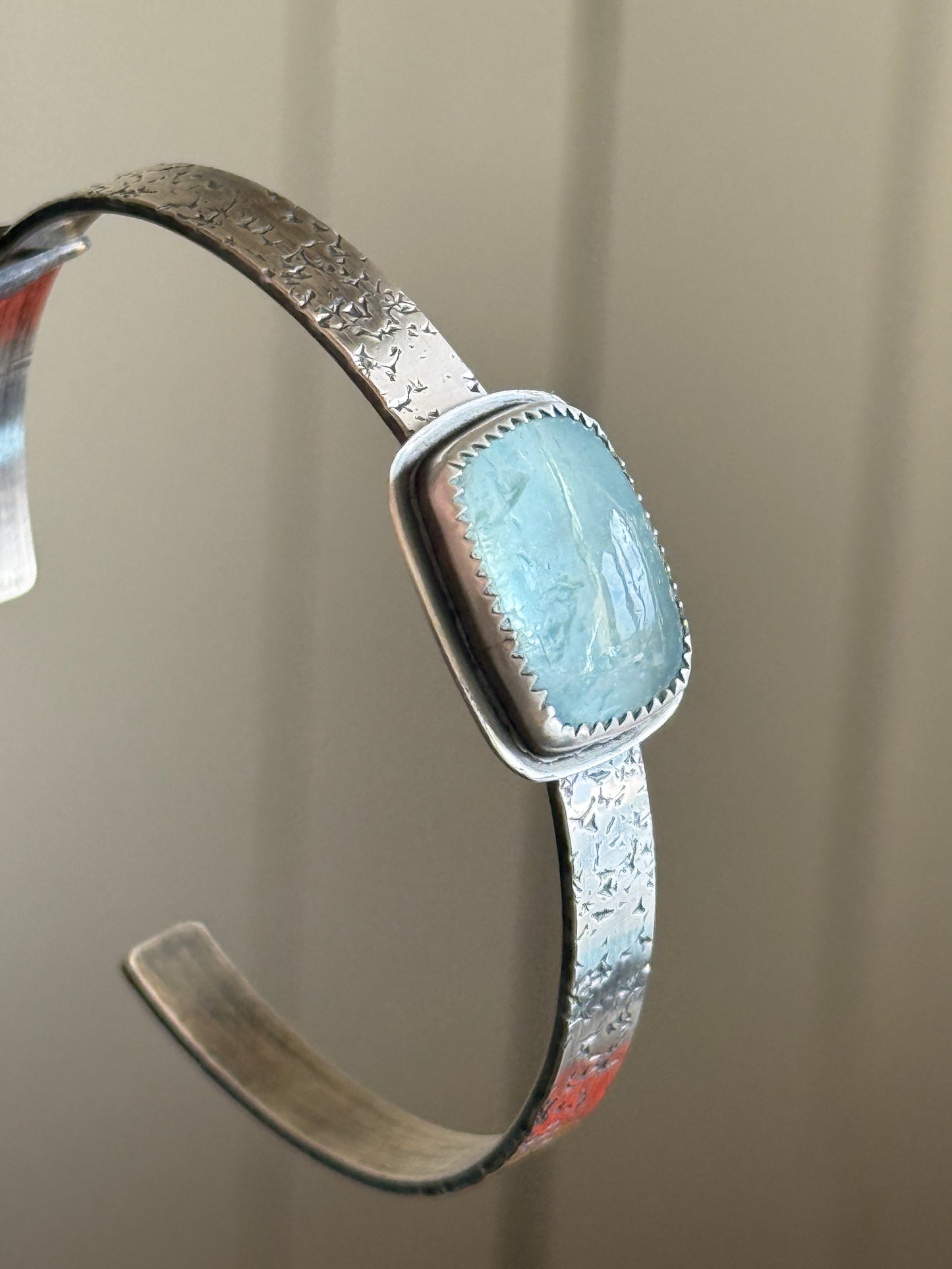 Aquamarine cuff bangle