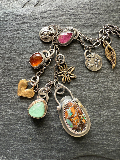 Gemstone Multi Charm Necklace