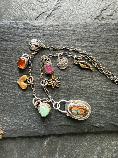 Gemstone Multi Charm Necklace