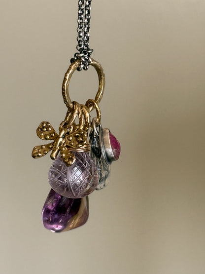 Amethyst & Ametrine Charm Necklace