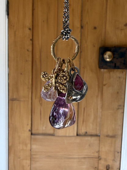 Amethyst & Ametrine Charm Necklace