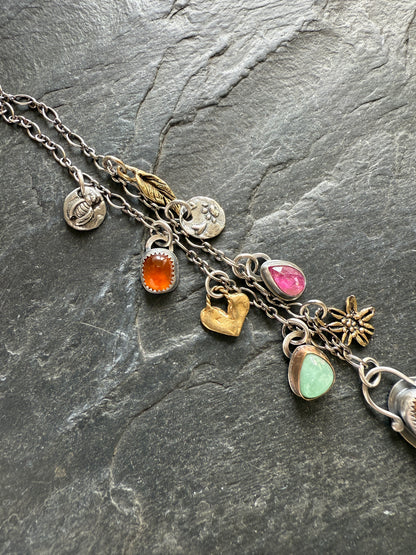 Gemstone Multi Charm Necklace