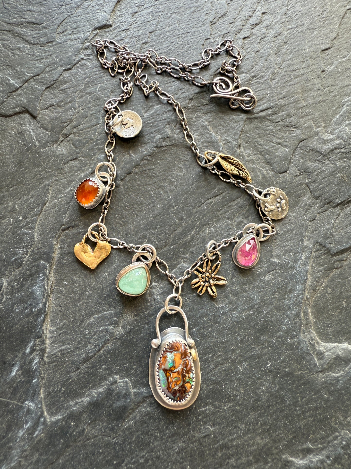 Gemstone Multi Charm Necklace