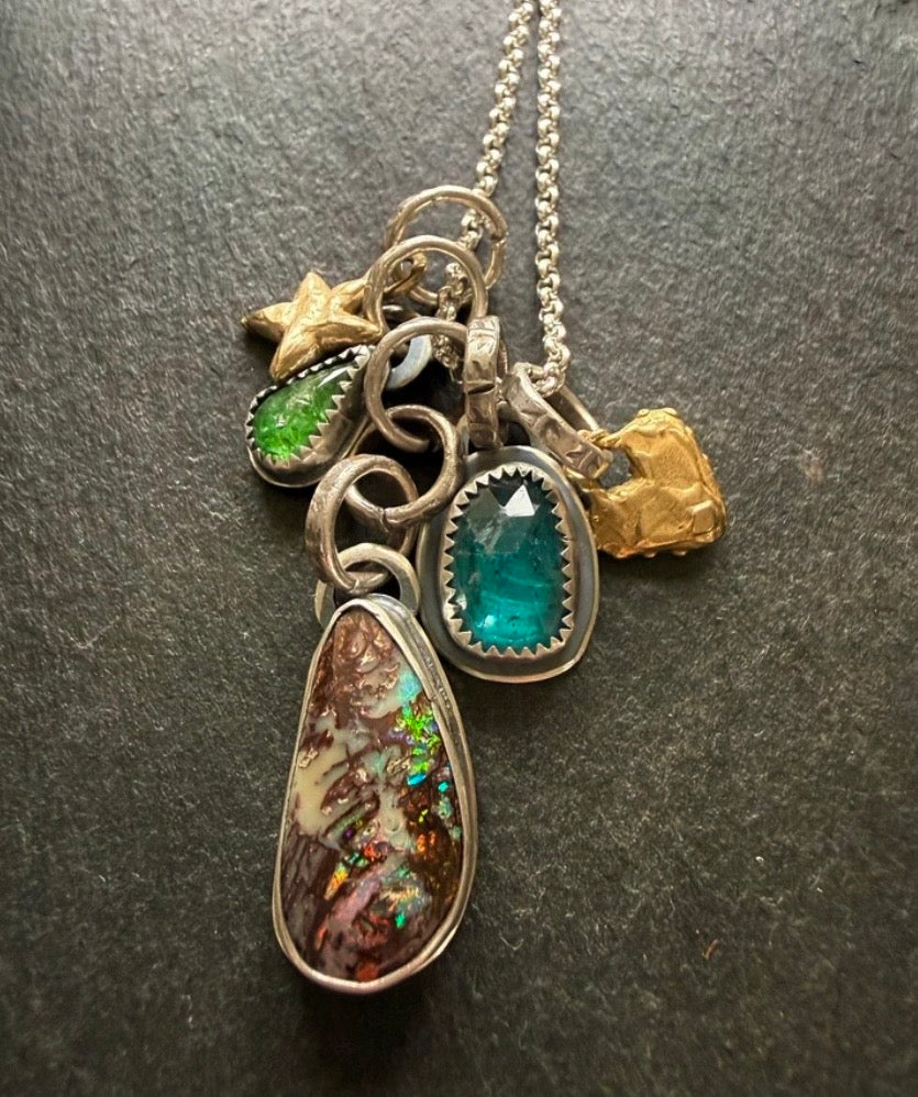 Opal Multi Charm Pendant