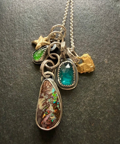 Opal Multi Charm Pendant