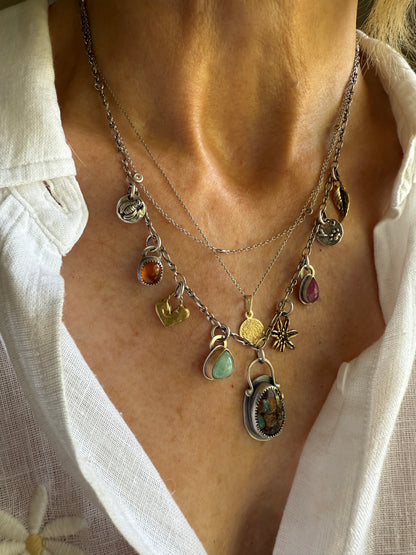 Gemstone Multi Charm Necklace