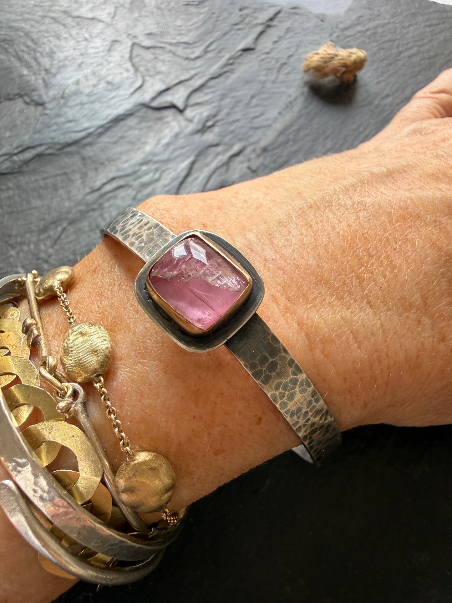 Pink Tourmaline Bangle