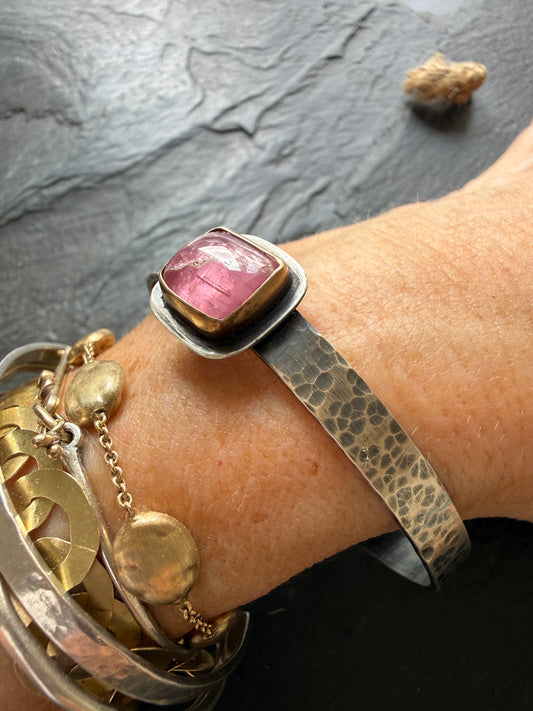 Pink Tourmaline Bangle
