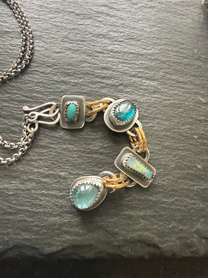 Multi Gemstone Long Necklace