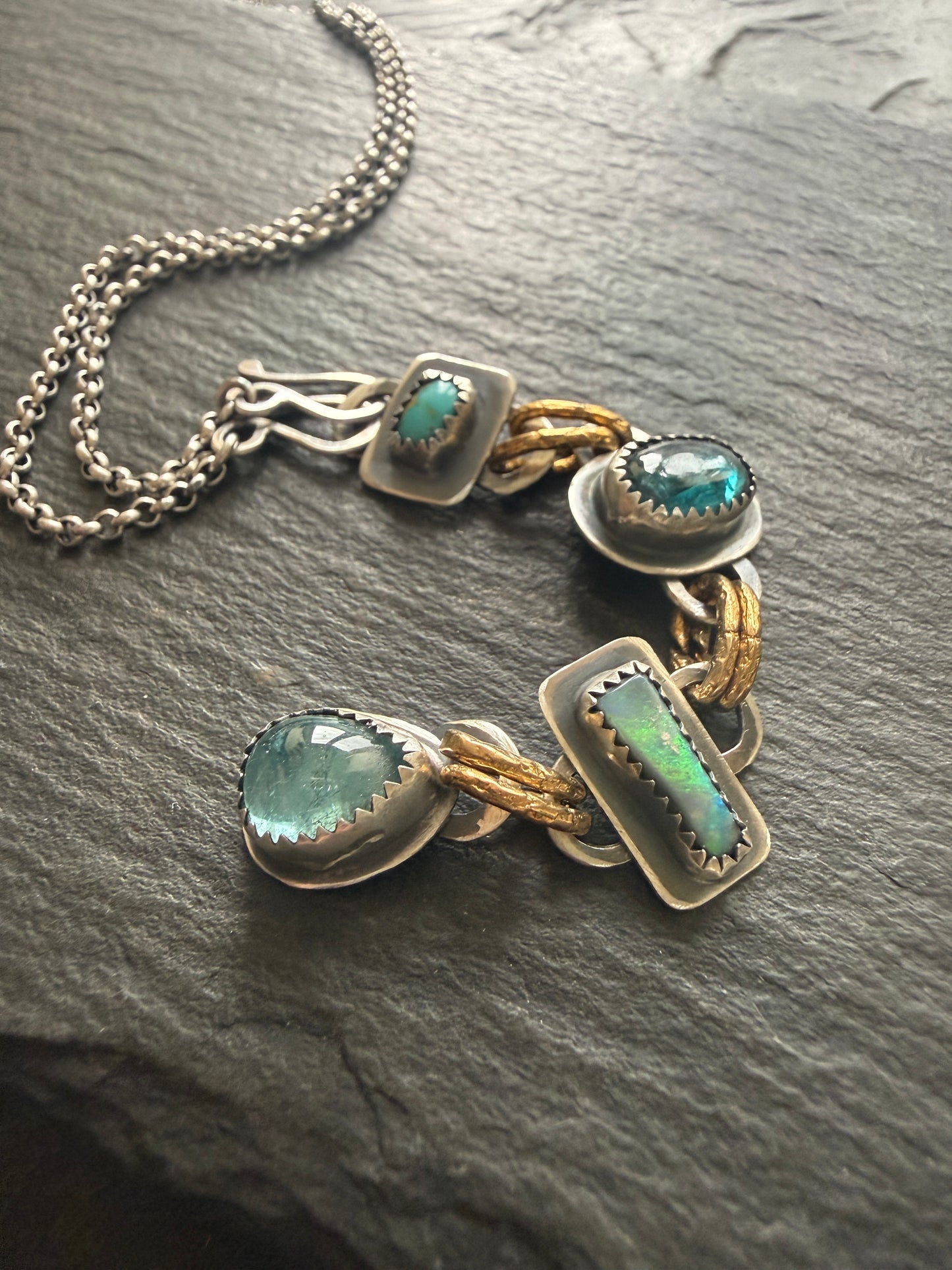 Multi Gemstone Long Necklace