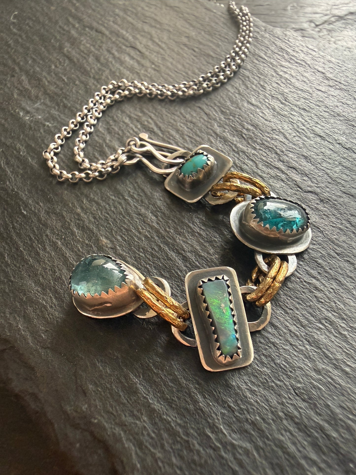 Multi Gemstone Long Necklace