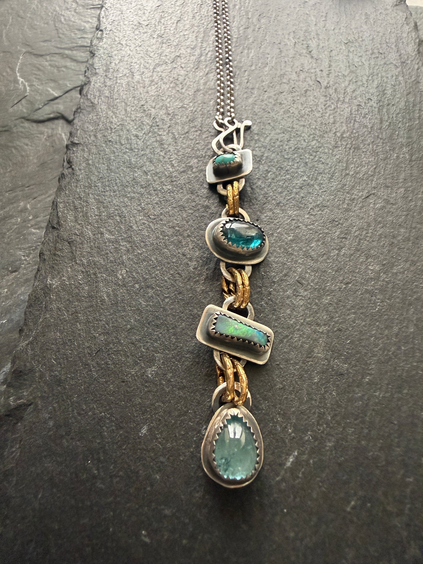 Multi Gemstone Long Necklace