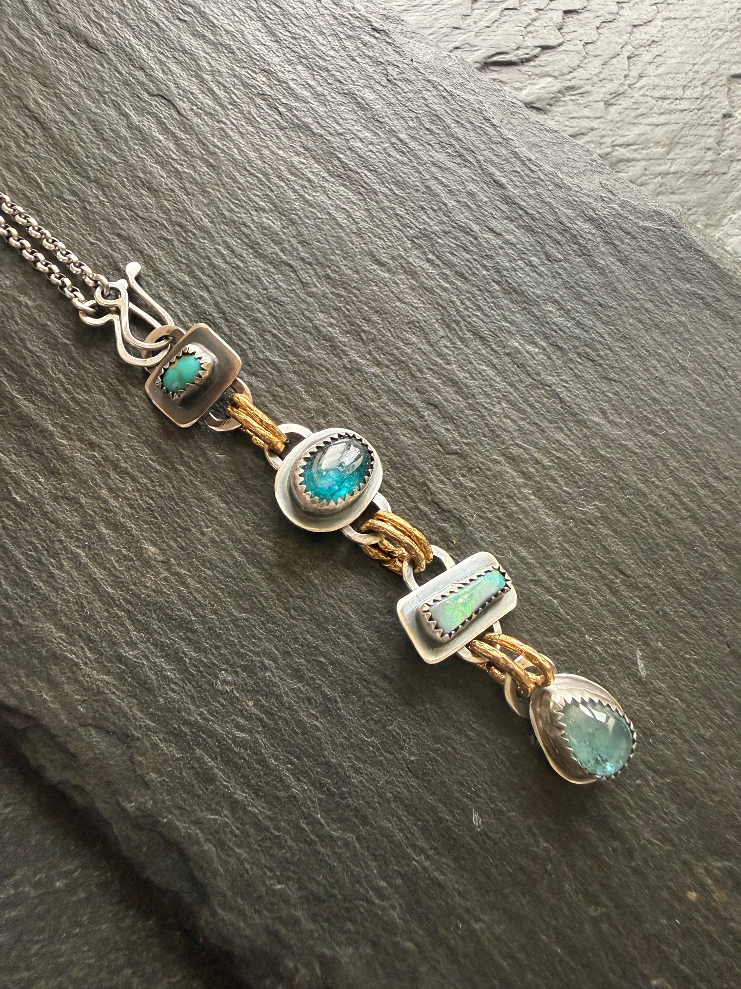 Multi Gemstone Long Necklace