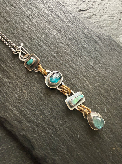 Multi Gemstone Long Necklace