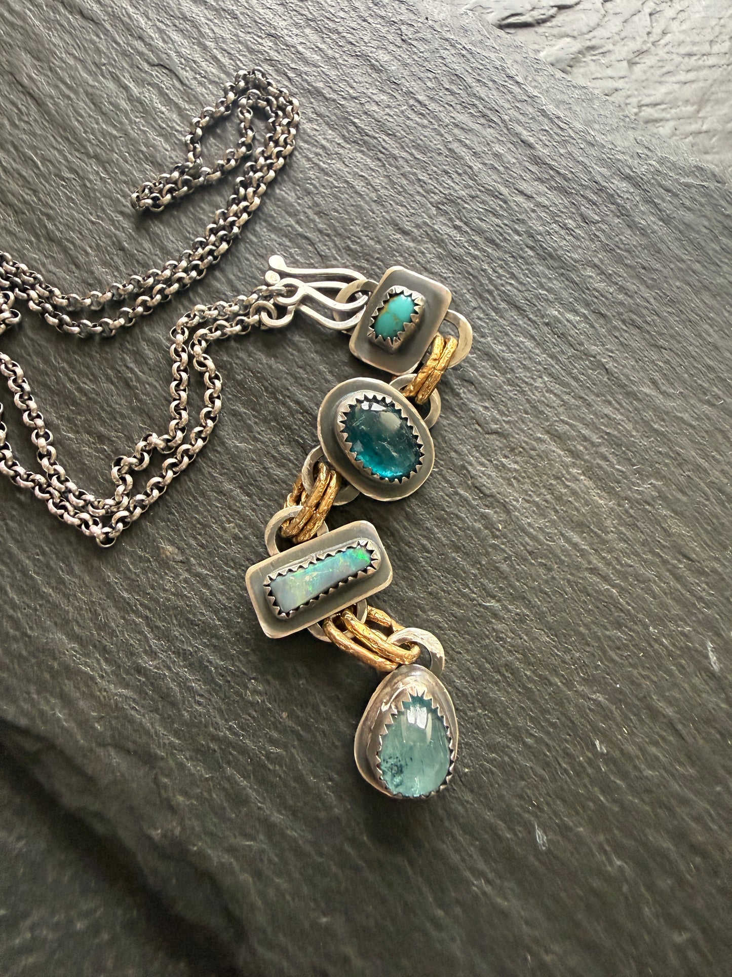 Multi Gemstone Long Necklace