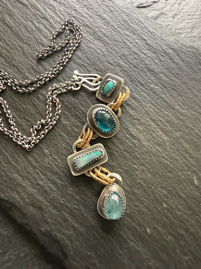 Multi Gemstone Long Necklace