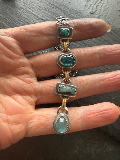 Multi Gemstone Long Necklace