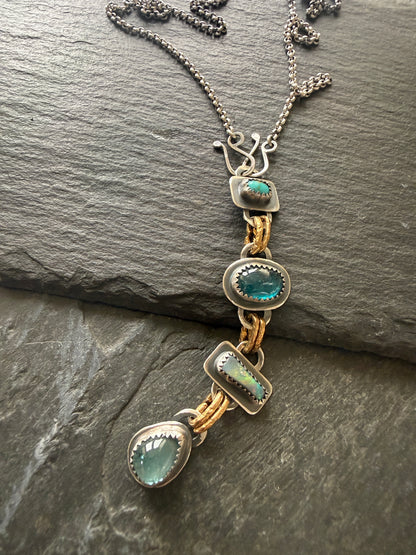 Multi Gemstone Long Necklace