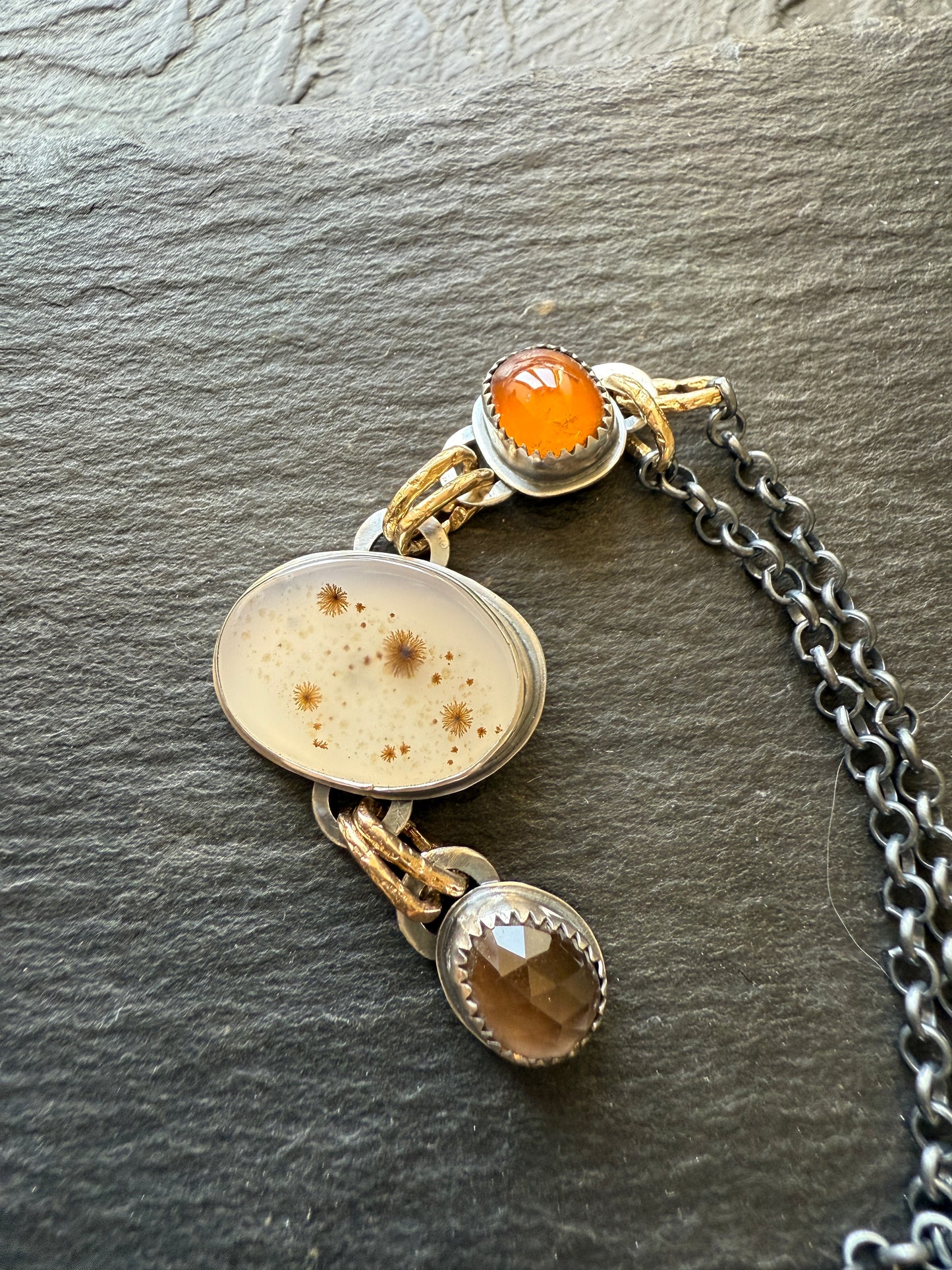 Triple Charm Pendant Necklace