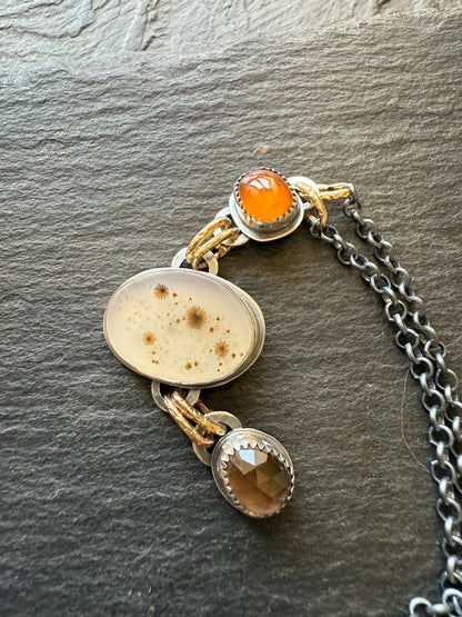 Triple Charm Pendant Necklace