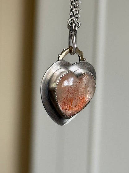 Heart Confetti Sunstone Pendant