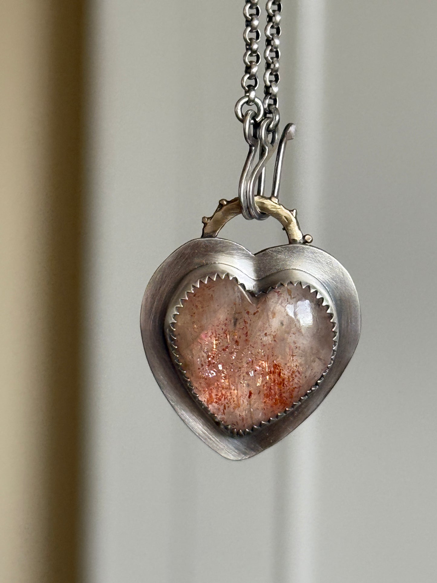 Heart Confetti Sunstone Pendant