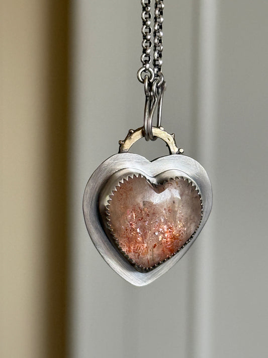 Heart Confetti Sunstone Pendant